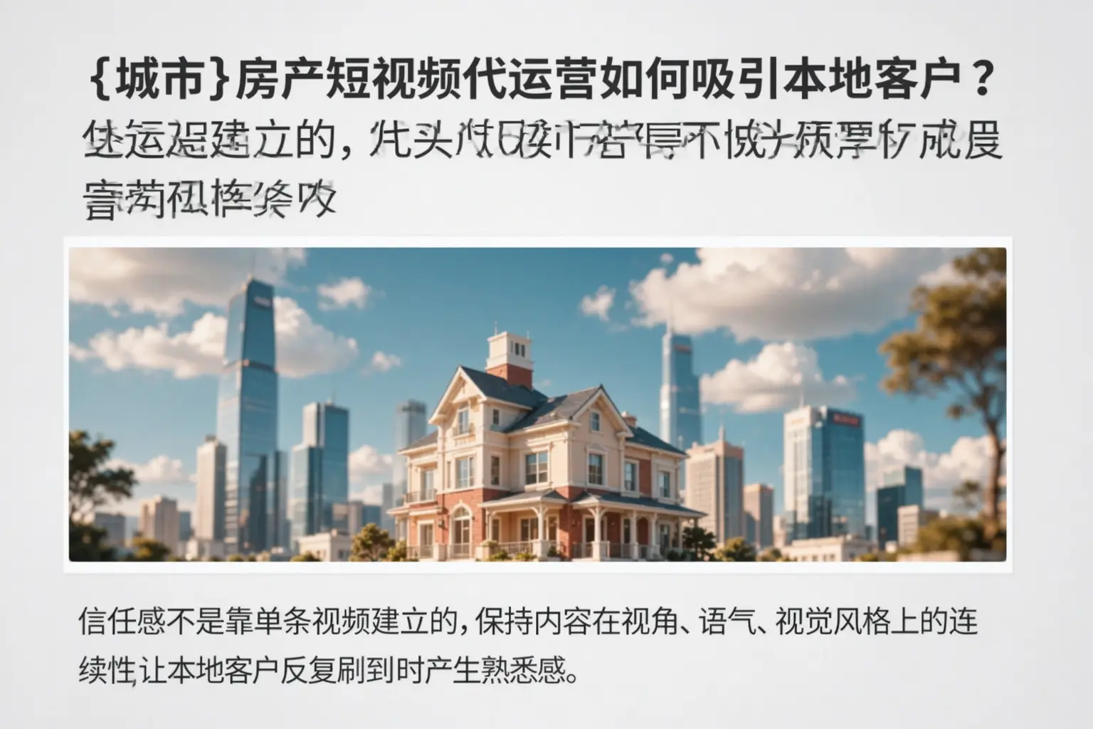 杨浦房产短视频代运营如何吸引本地客户？